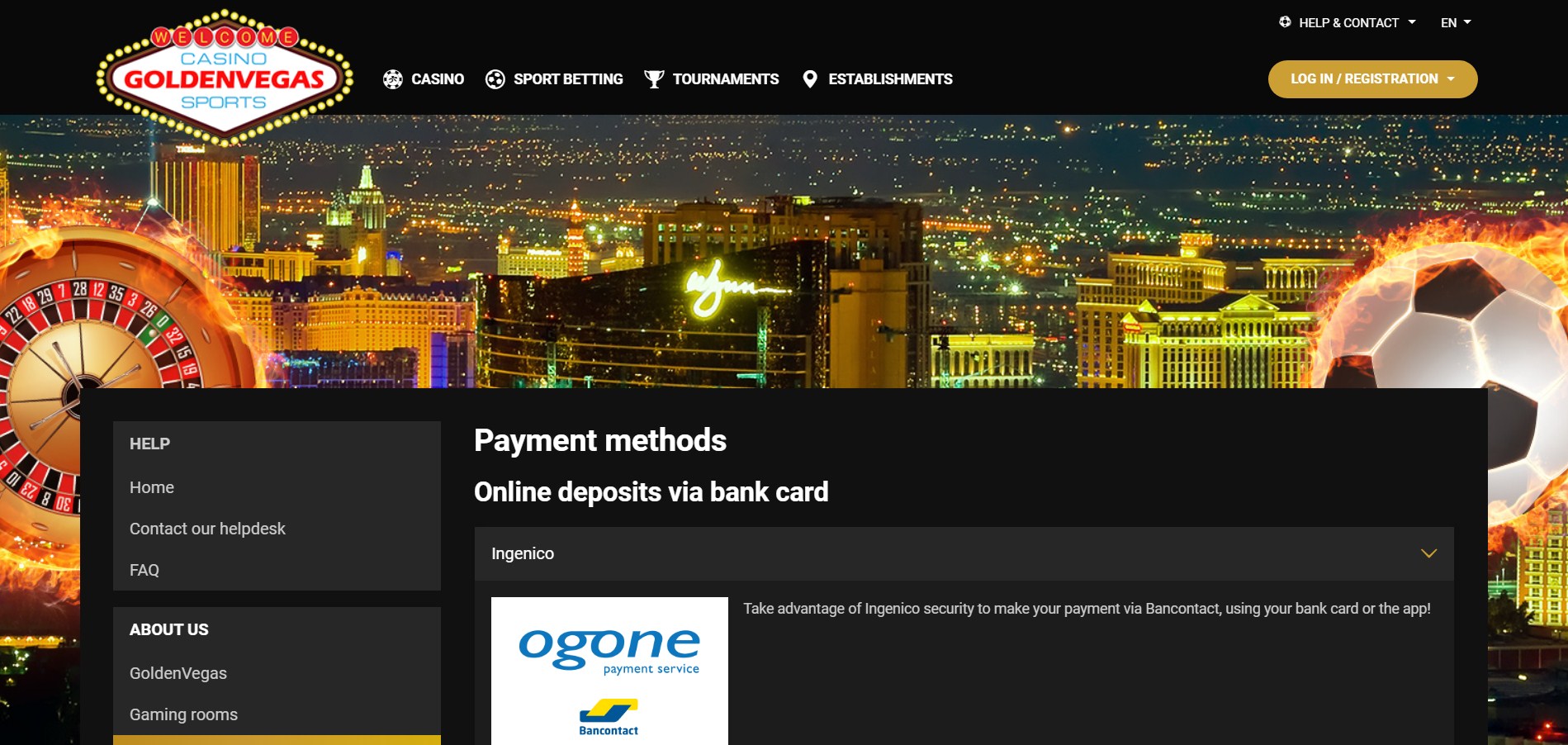 Golden Vegas Payment Methods