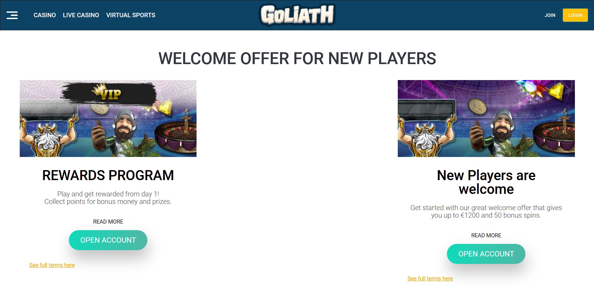 Goliath Casino No Deposit Bonus