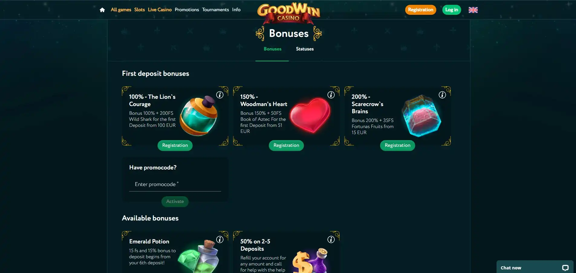 GoodWinCasino No Deposit Bonus