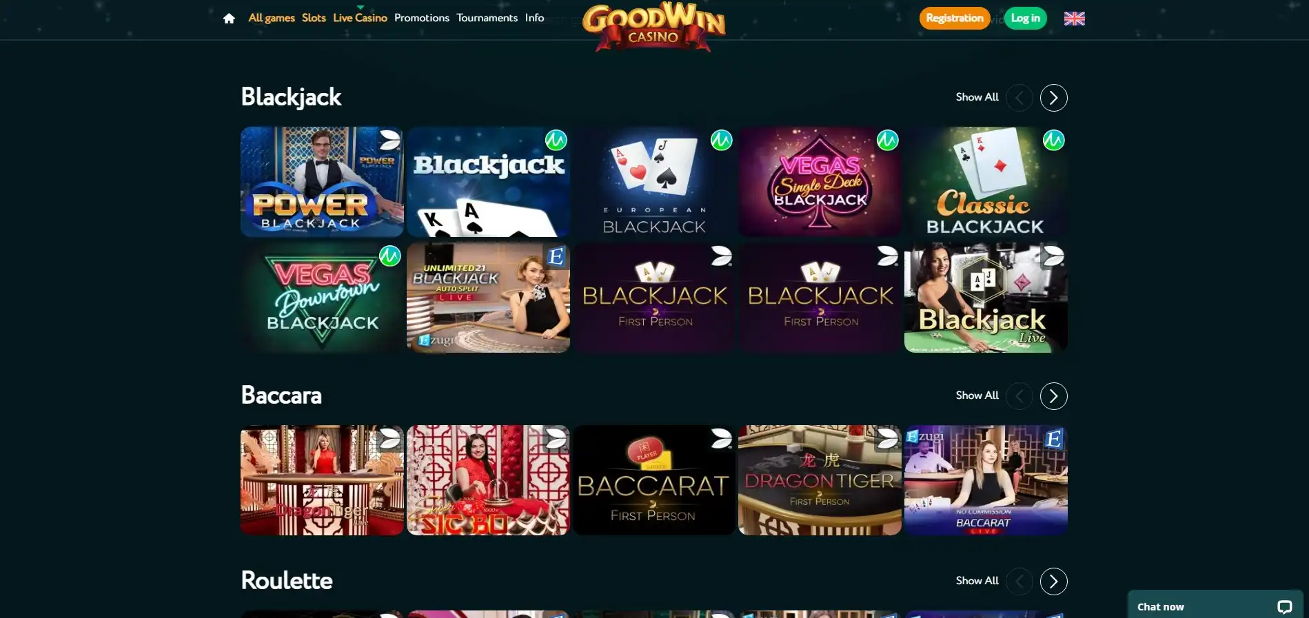 GoodWinCasino Live Dealer Games