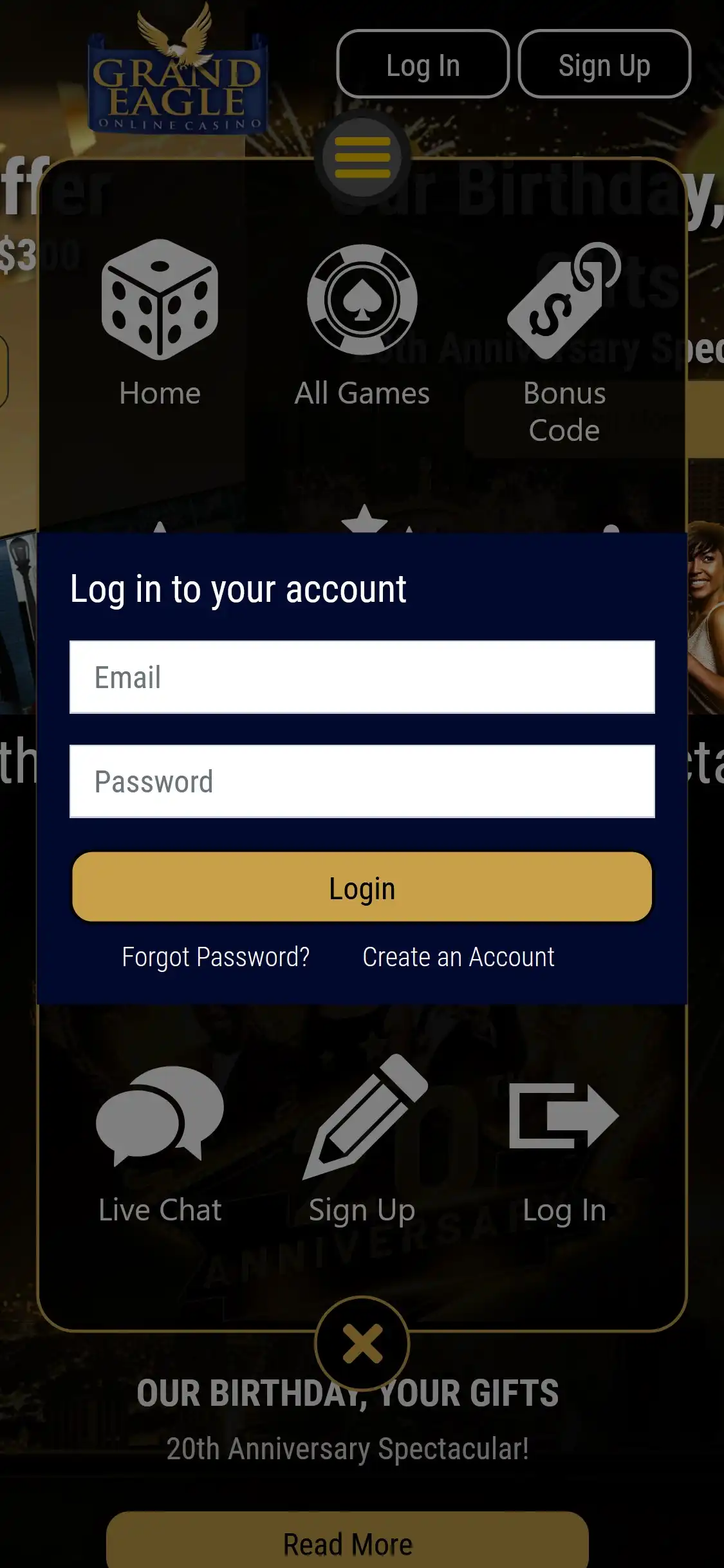 Grand Eagle Casino Mobile Login Review