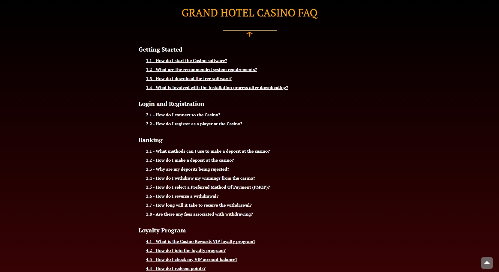 Grand Hotel Casino Support