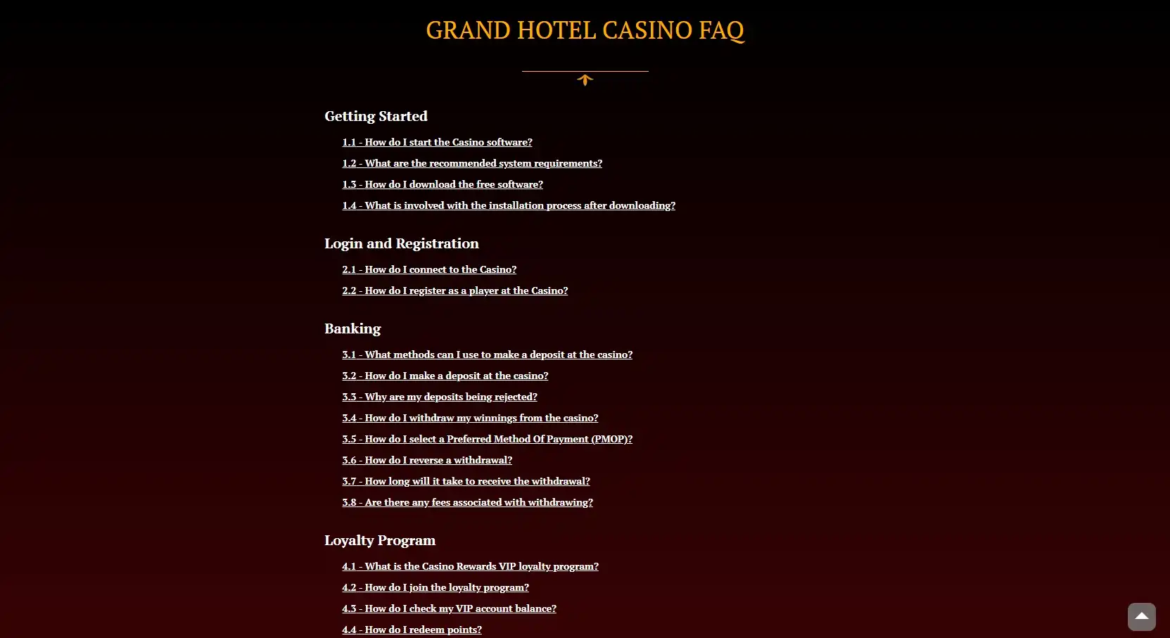 Grand Hotel Casino Support