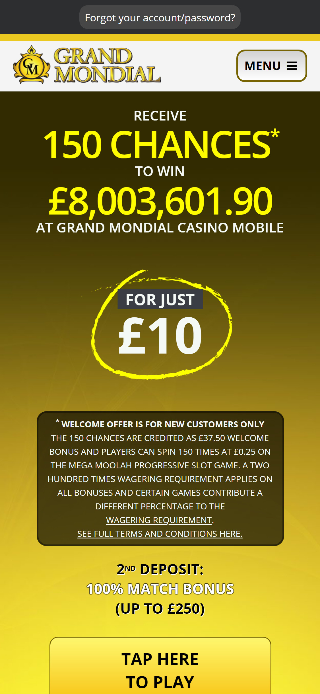 Grand Mondial Casino EU Mobile No Deposit Bonus Review