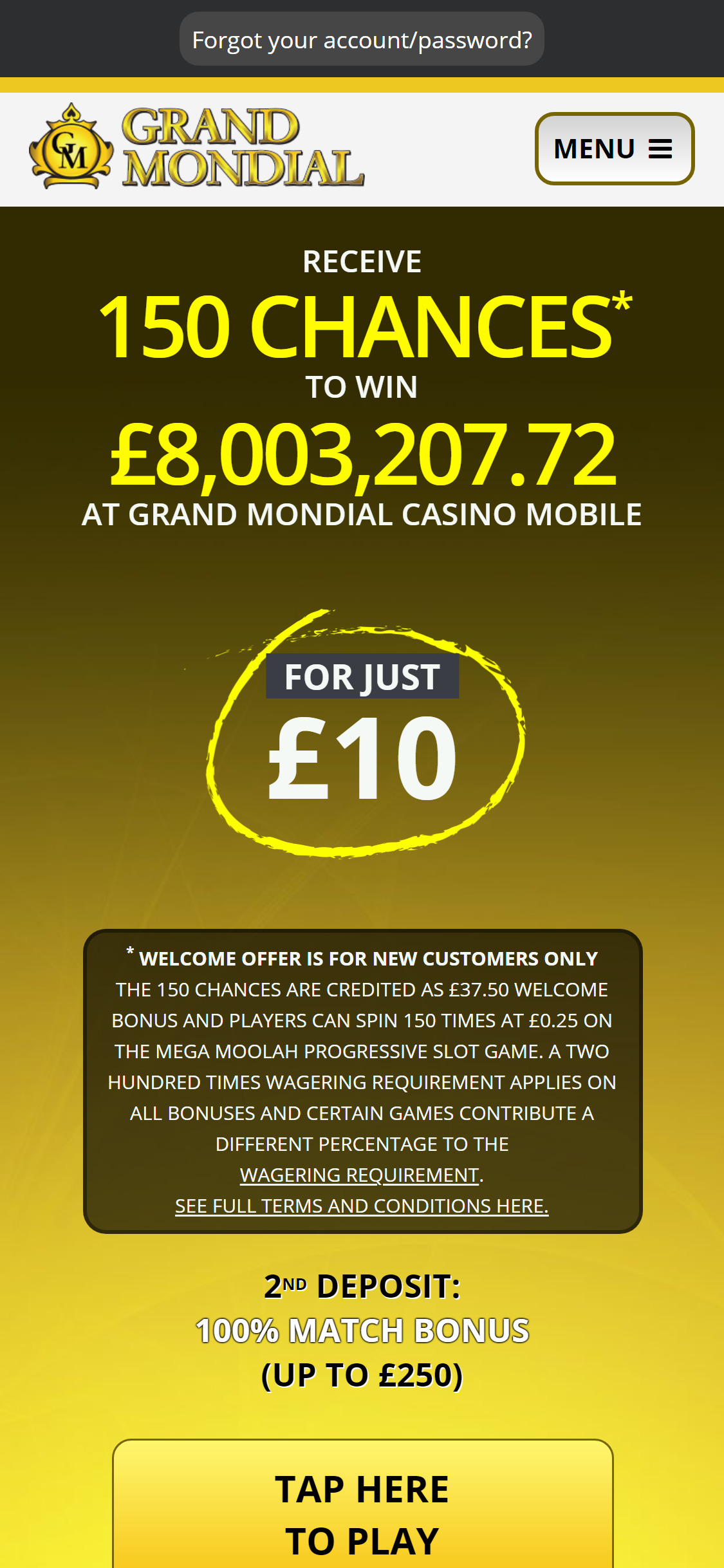 Grand Mondial Casino EU Mobile Review
