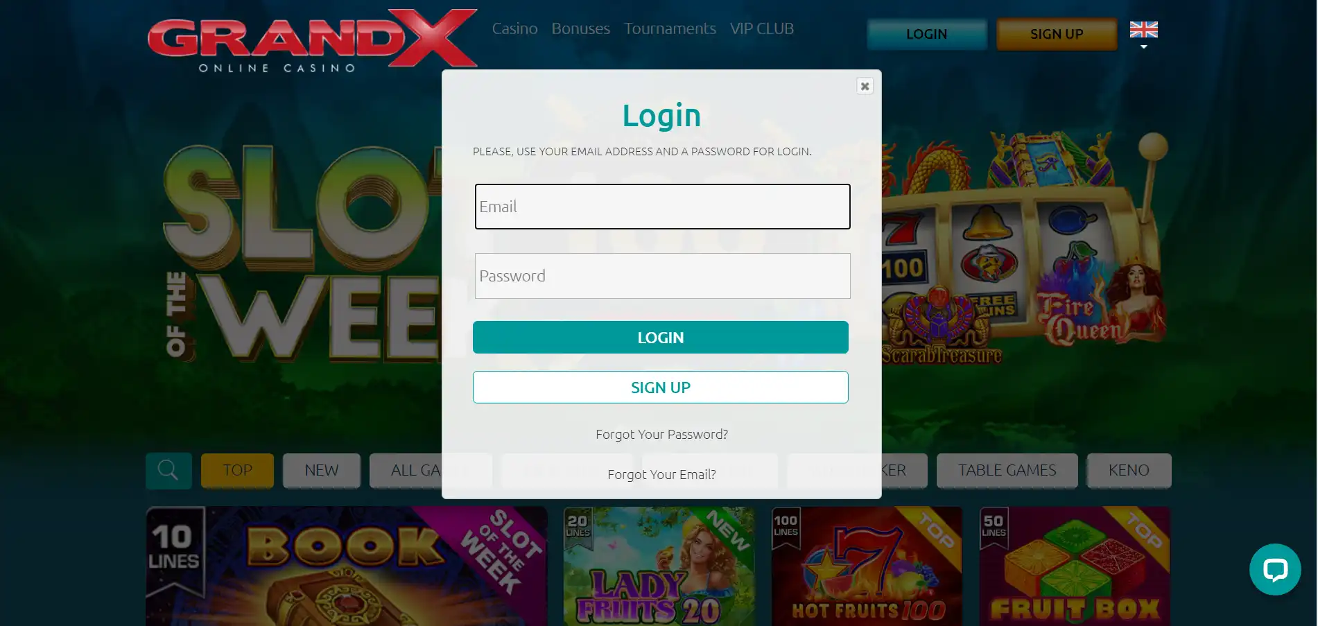 Grand X Casino Login