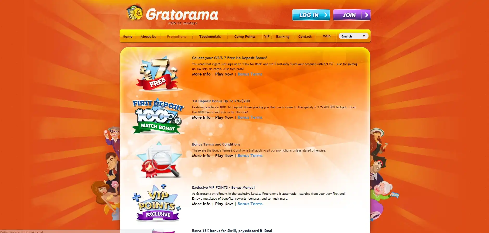 Gratorama Casino No Deposit Bonus