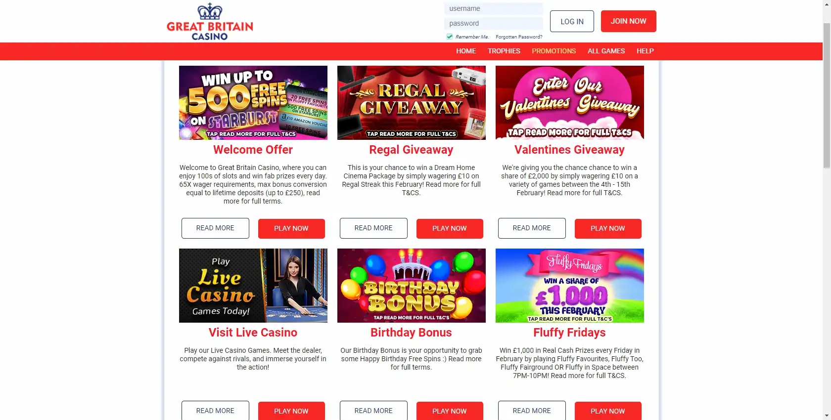 Great Britain Casino No Deposit Bonus