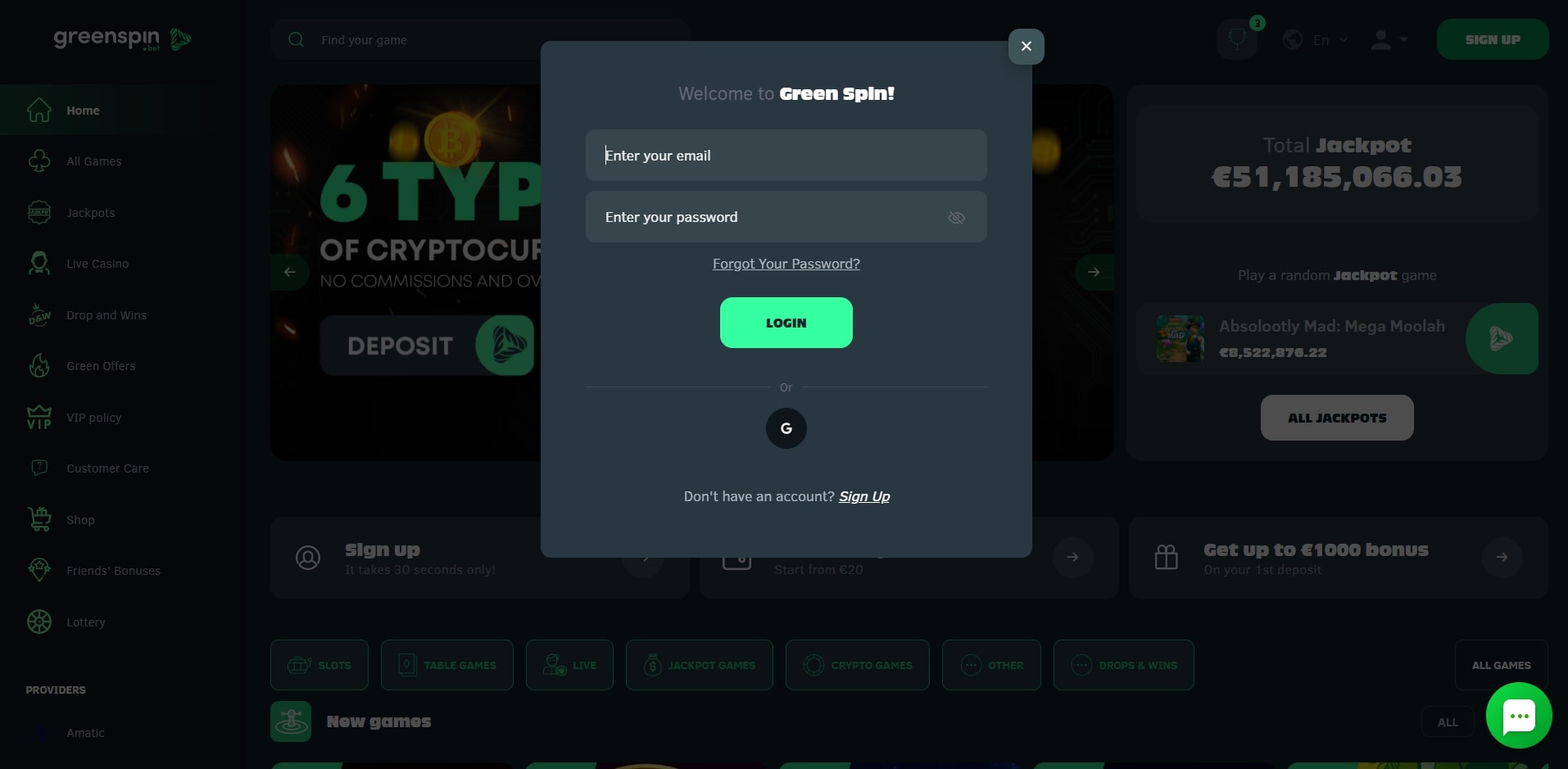 Greenspin Casino Login