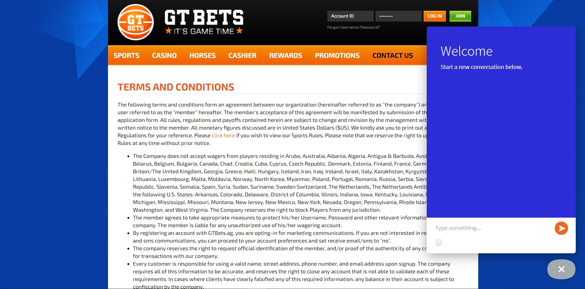 GT Bets Casino Support