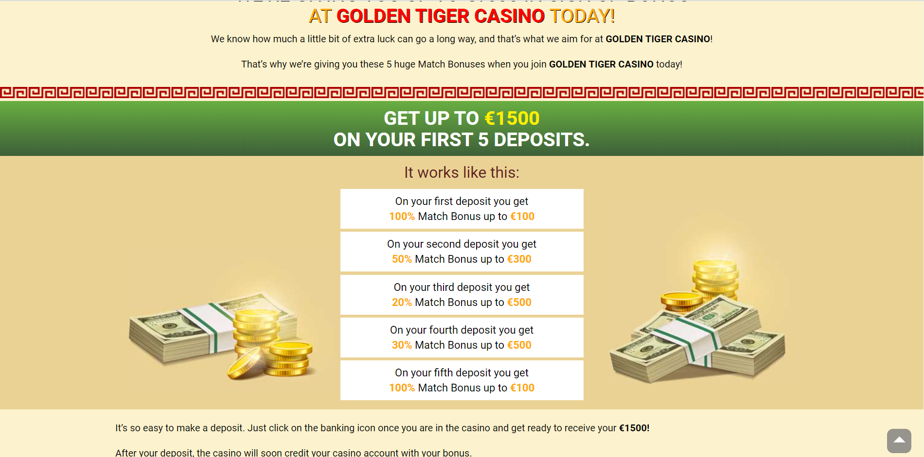 Golden Tiger Casino No Deposit Bonus