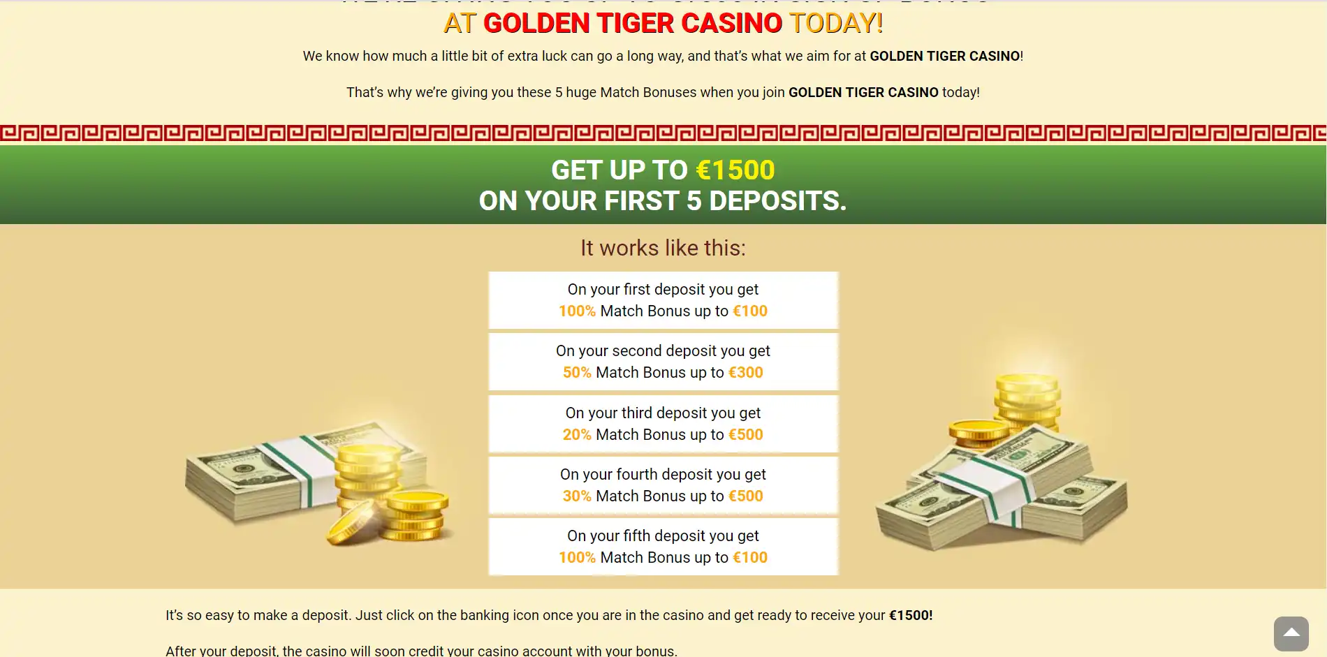 Golden Tiger Casino No Deposit Bonus
