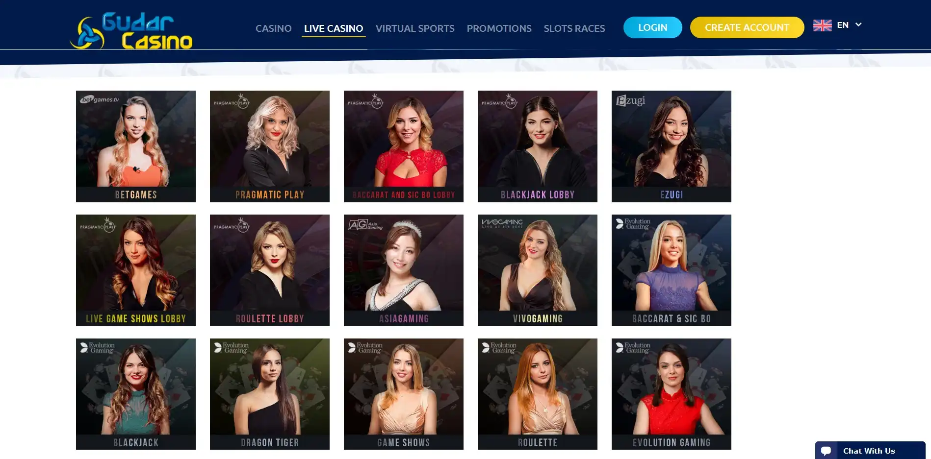 Gudar Casino Live Dealer Games