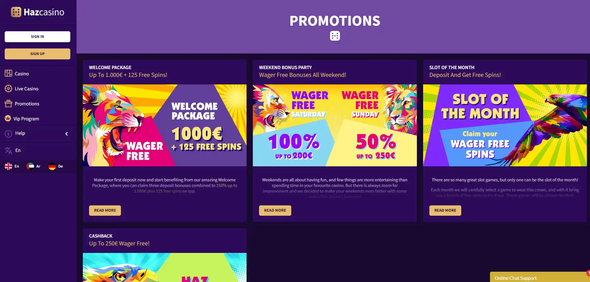 Haz Casino No Deposit Bonus