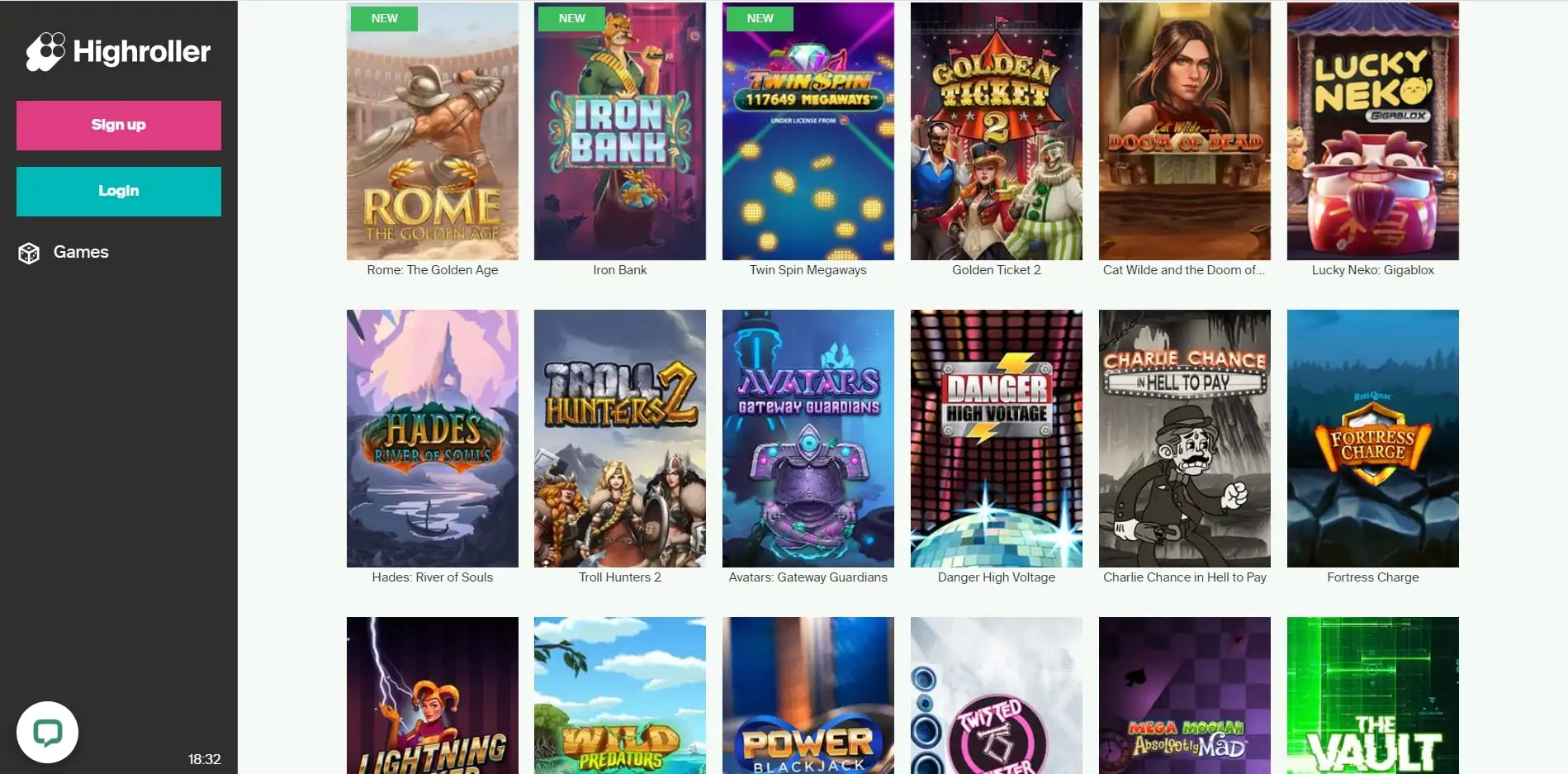 HighRoller Casino Games