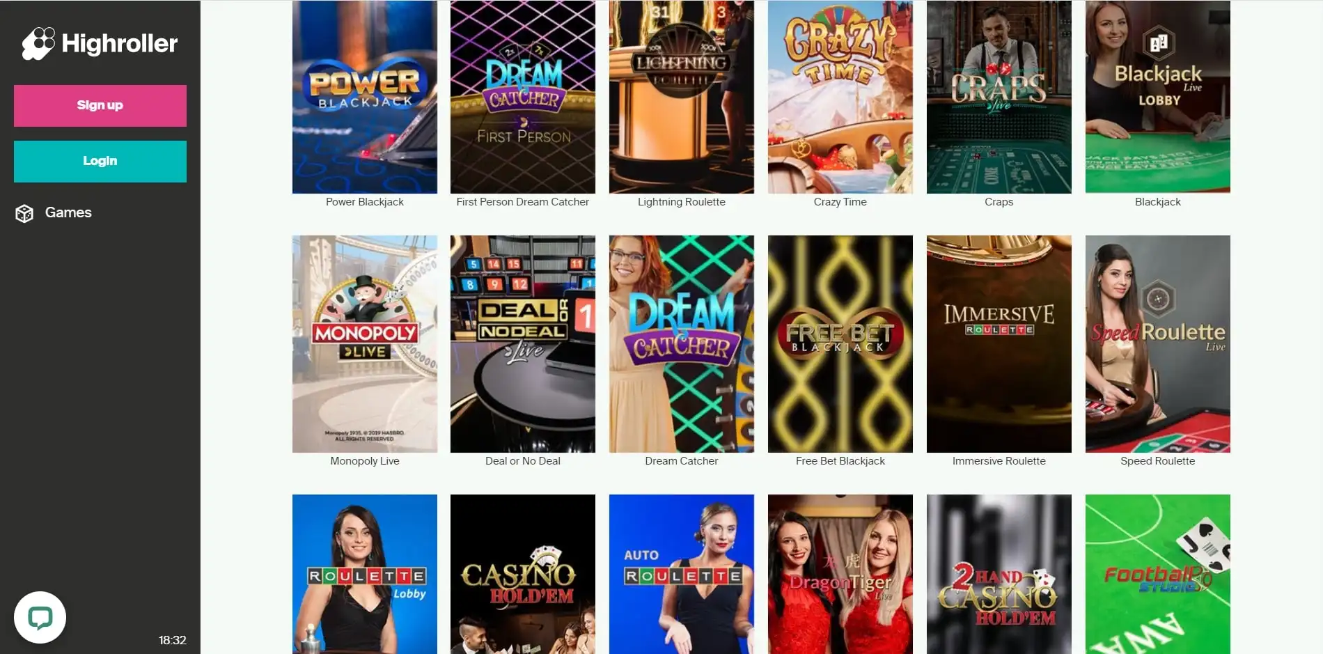 HighRoller Casino Live Dealer Games
