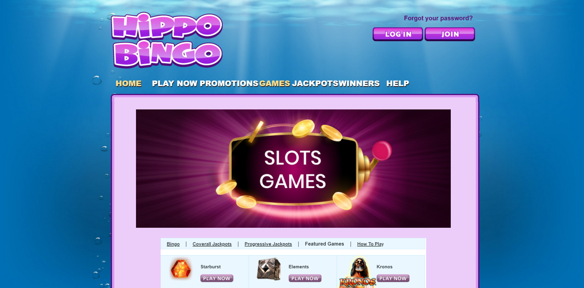 Hippo Bingo Casino Games
