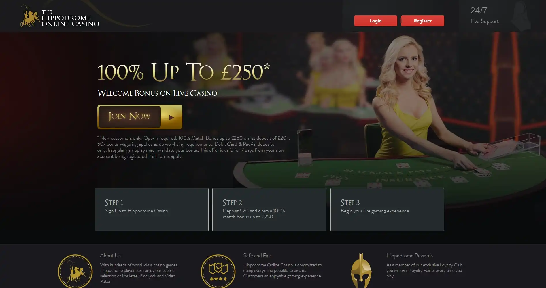 Hippodrome Online Casino Live Dealer Games