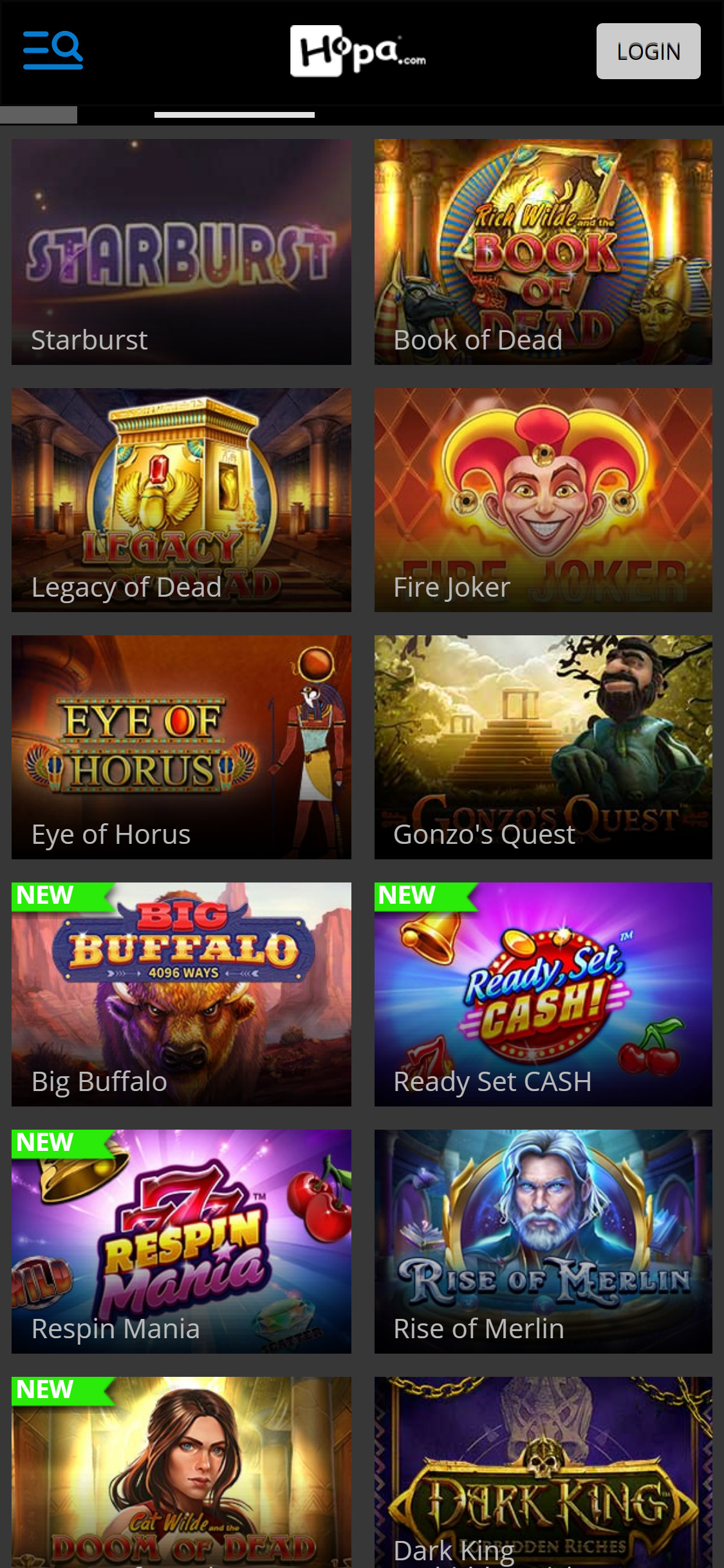 Hopa Casino Mobile Games Review