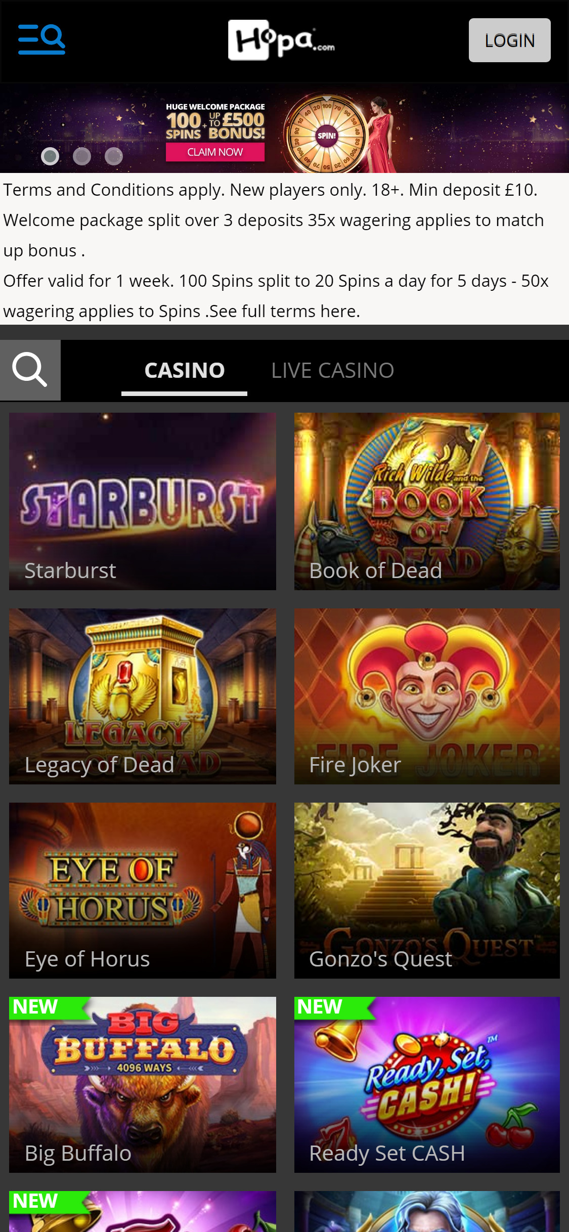 Hopa Casino Mobile Review