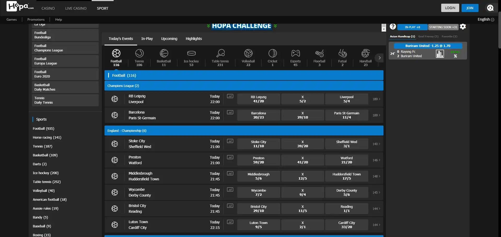 Hopa Casino Betting