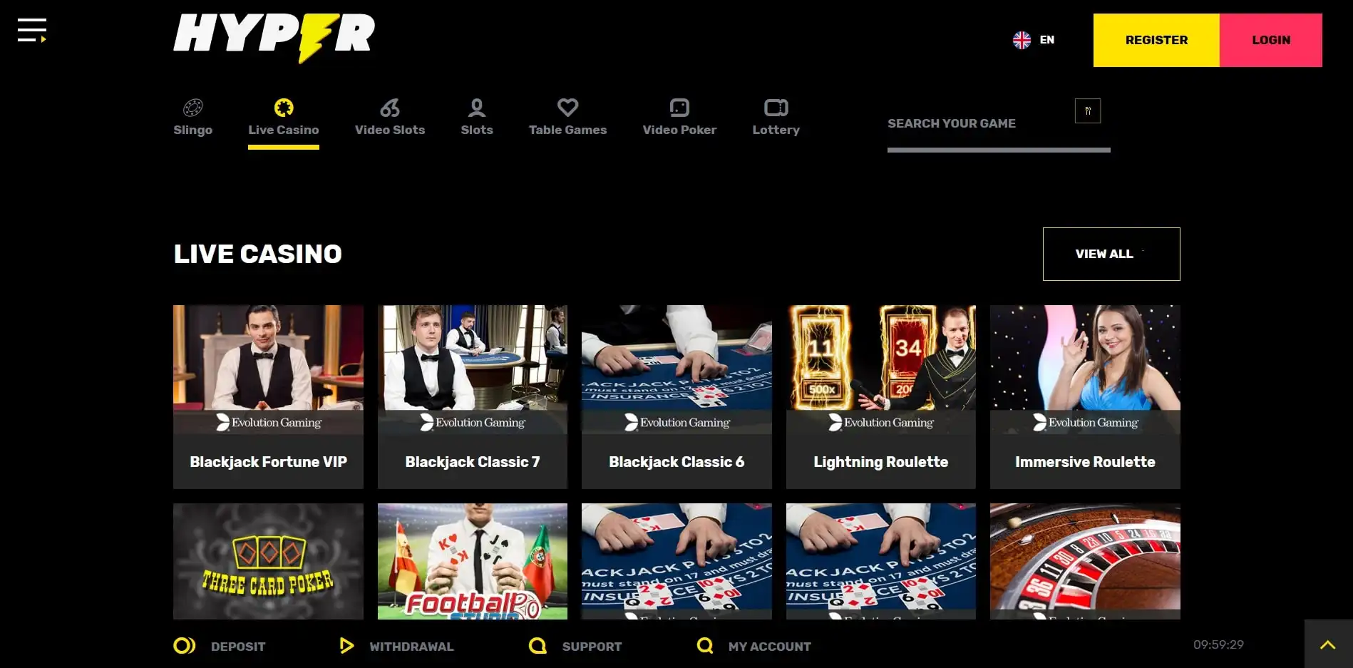 Hyper Casino Live Dealer Games