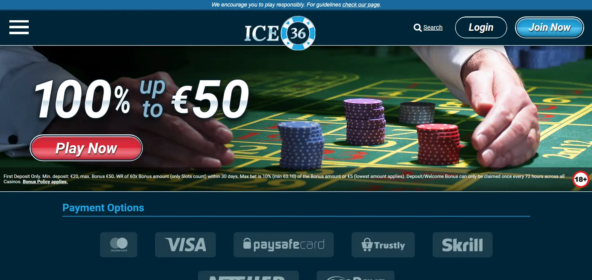 ICE36 Payment Methods