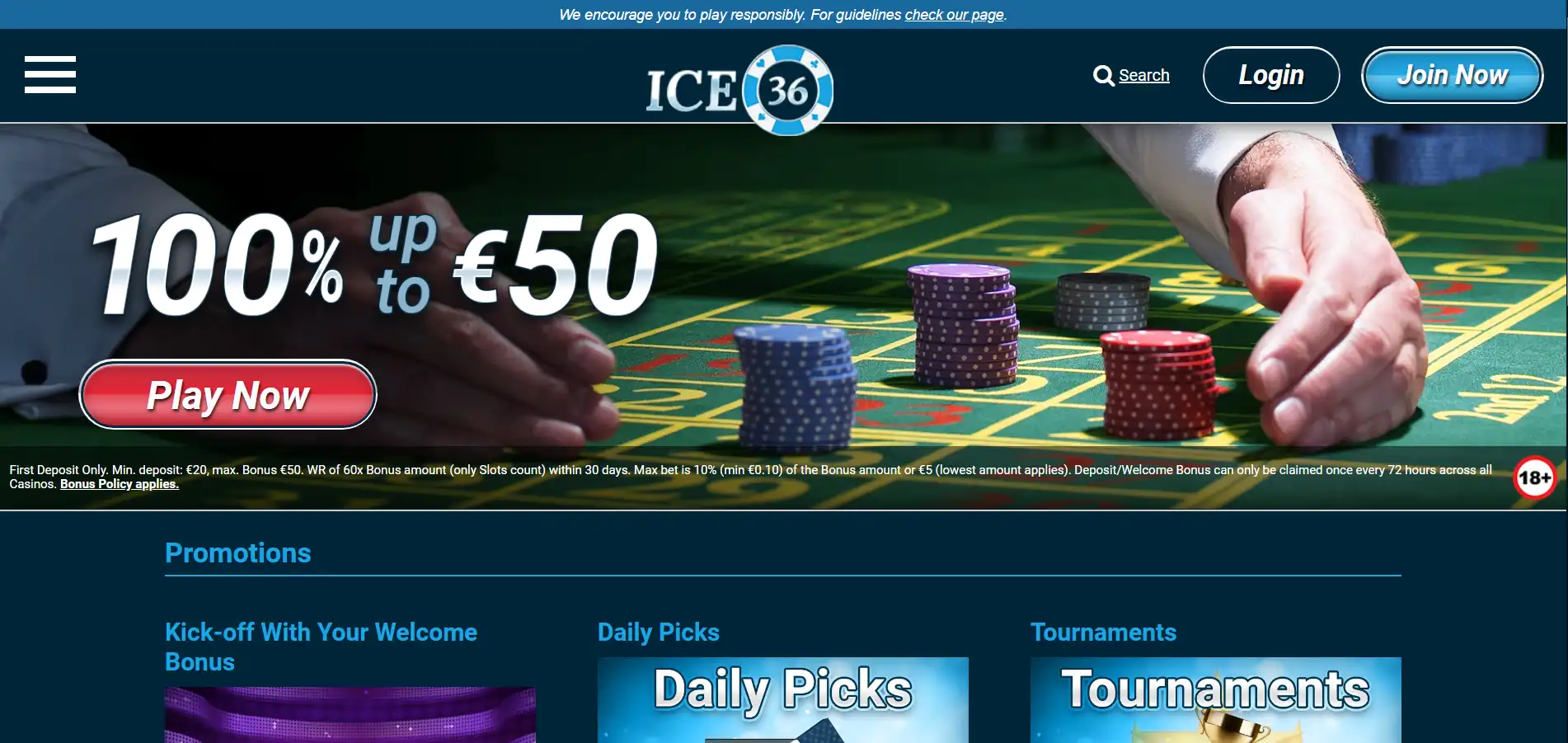 ICE36 No Deposit Bonus