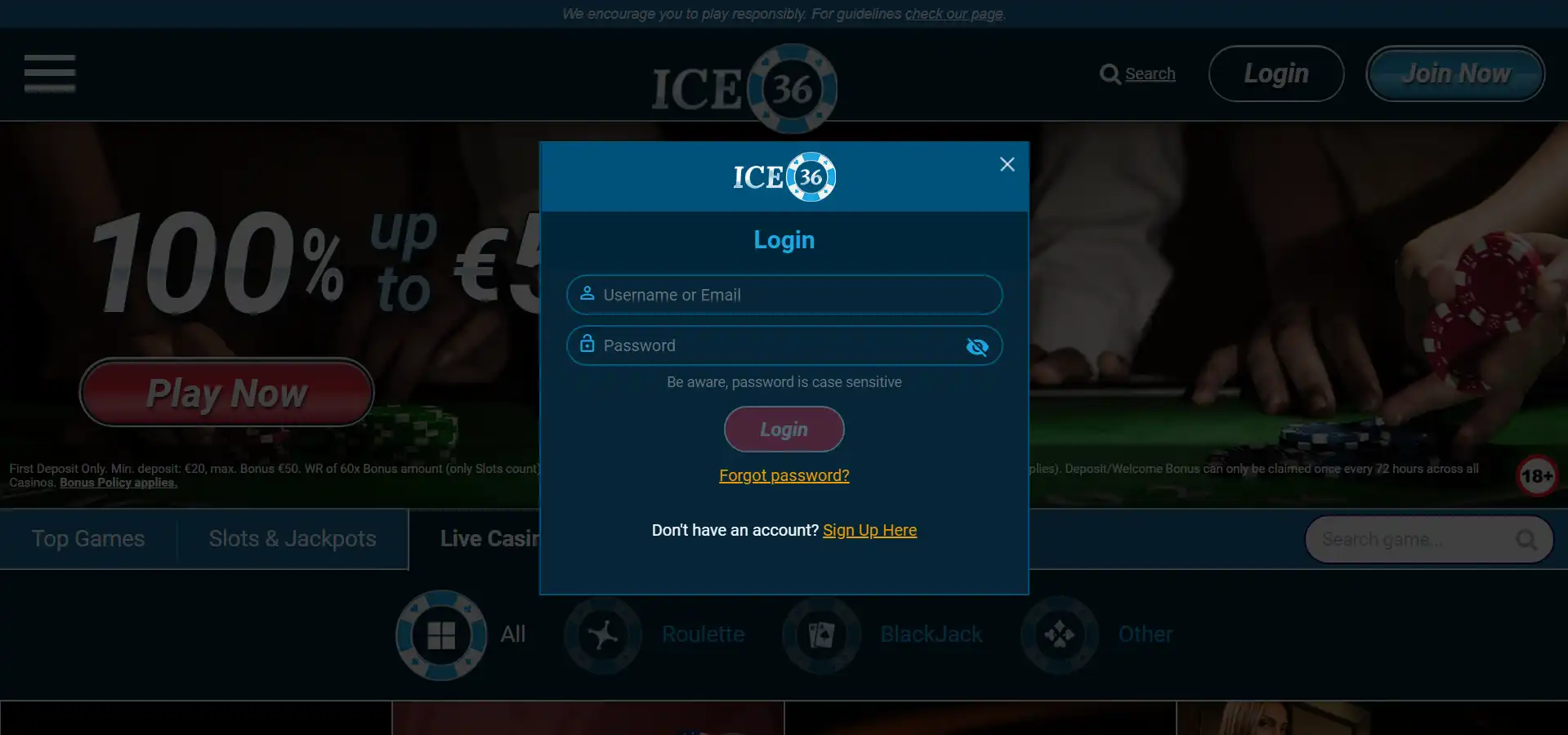 ICE36 Login