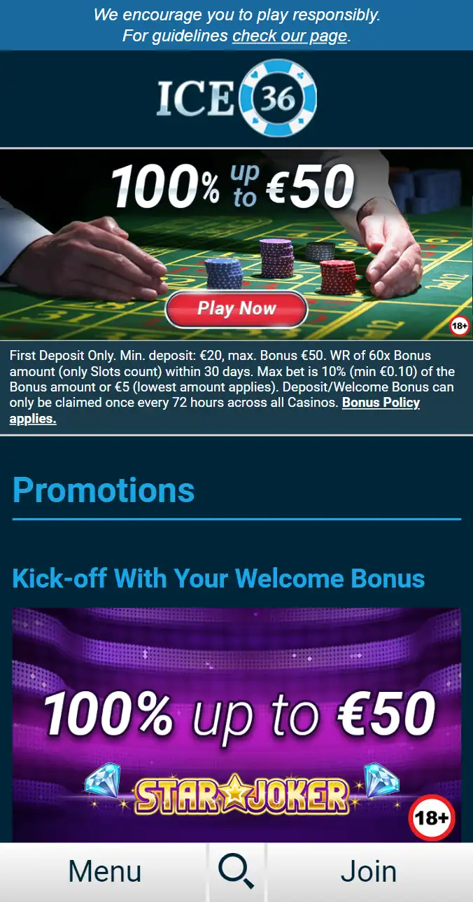 ICE36 Casino Bonus