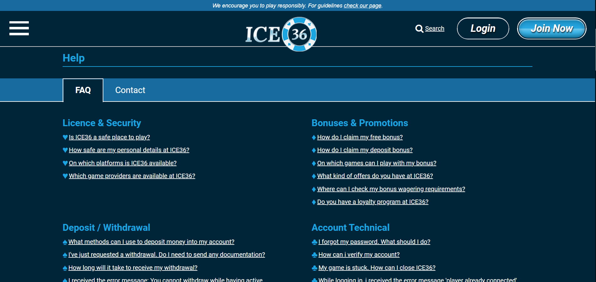 ICE36 Support