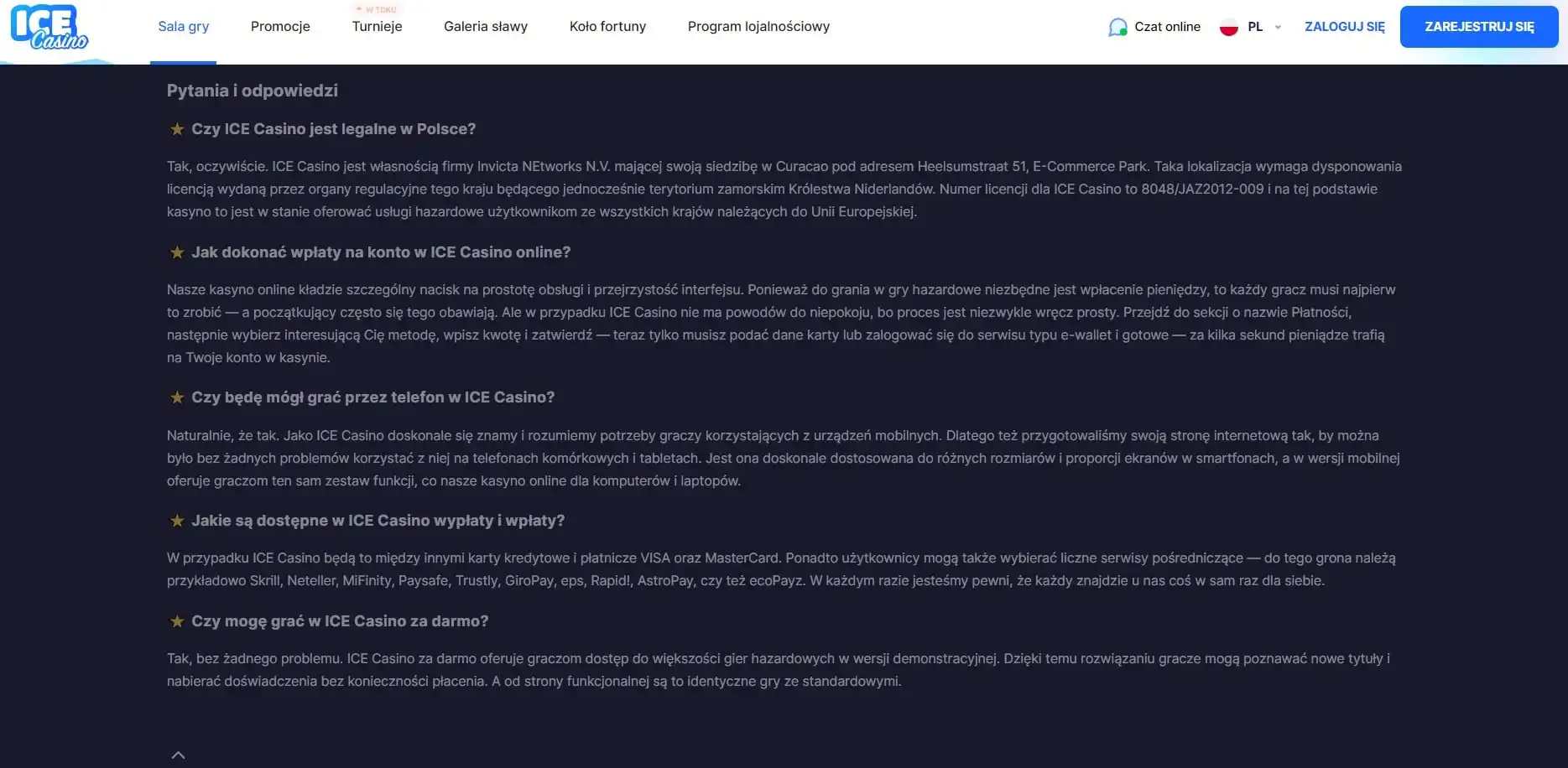 Ice Casino Review