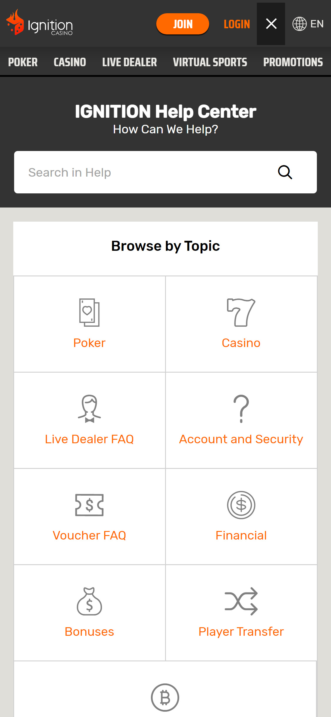 Ignition Casino Mobile Support Review