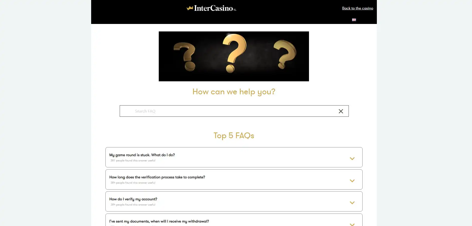 Inter Casino Support