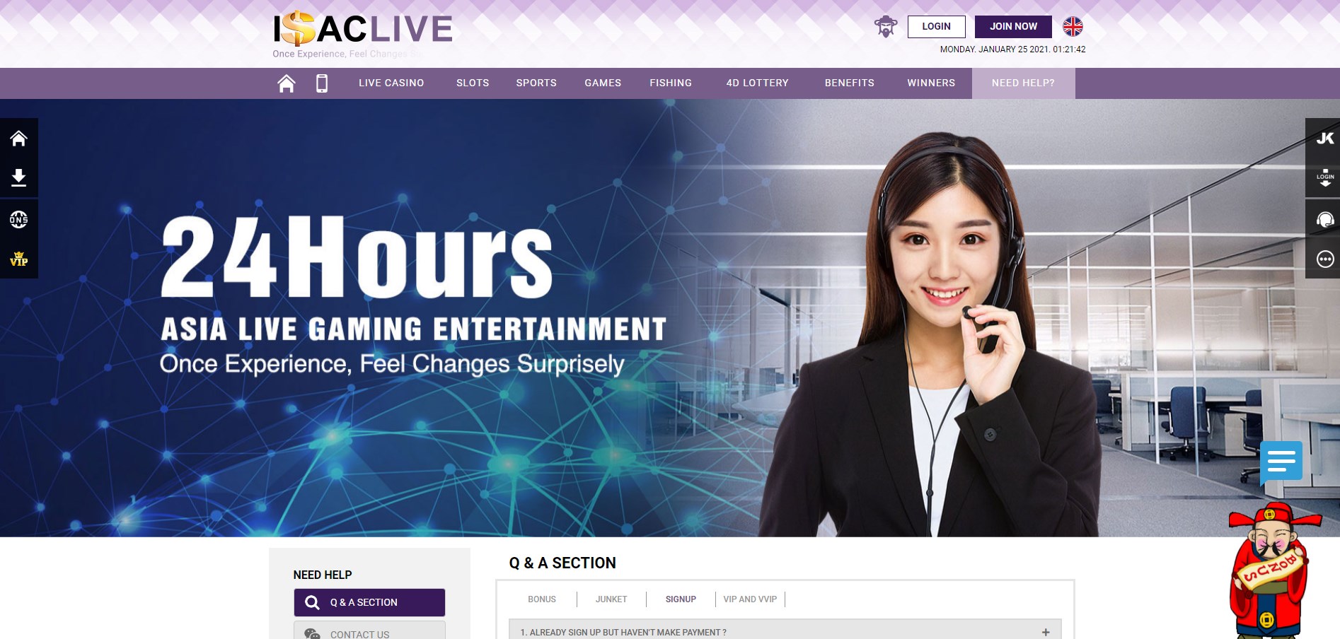 Isac Live Casino Support