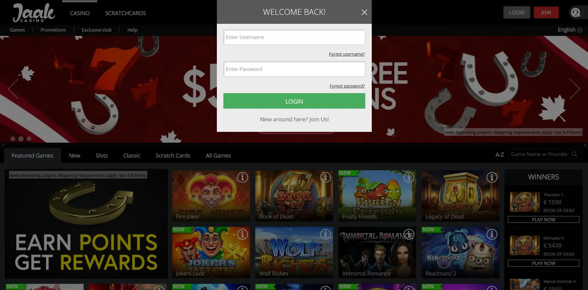 Jaak Casino Login