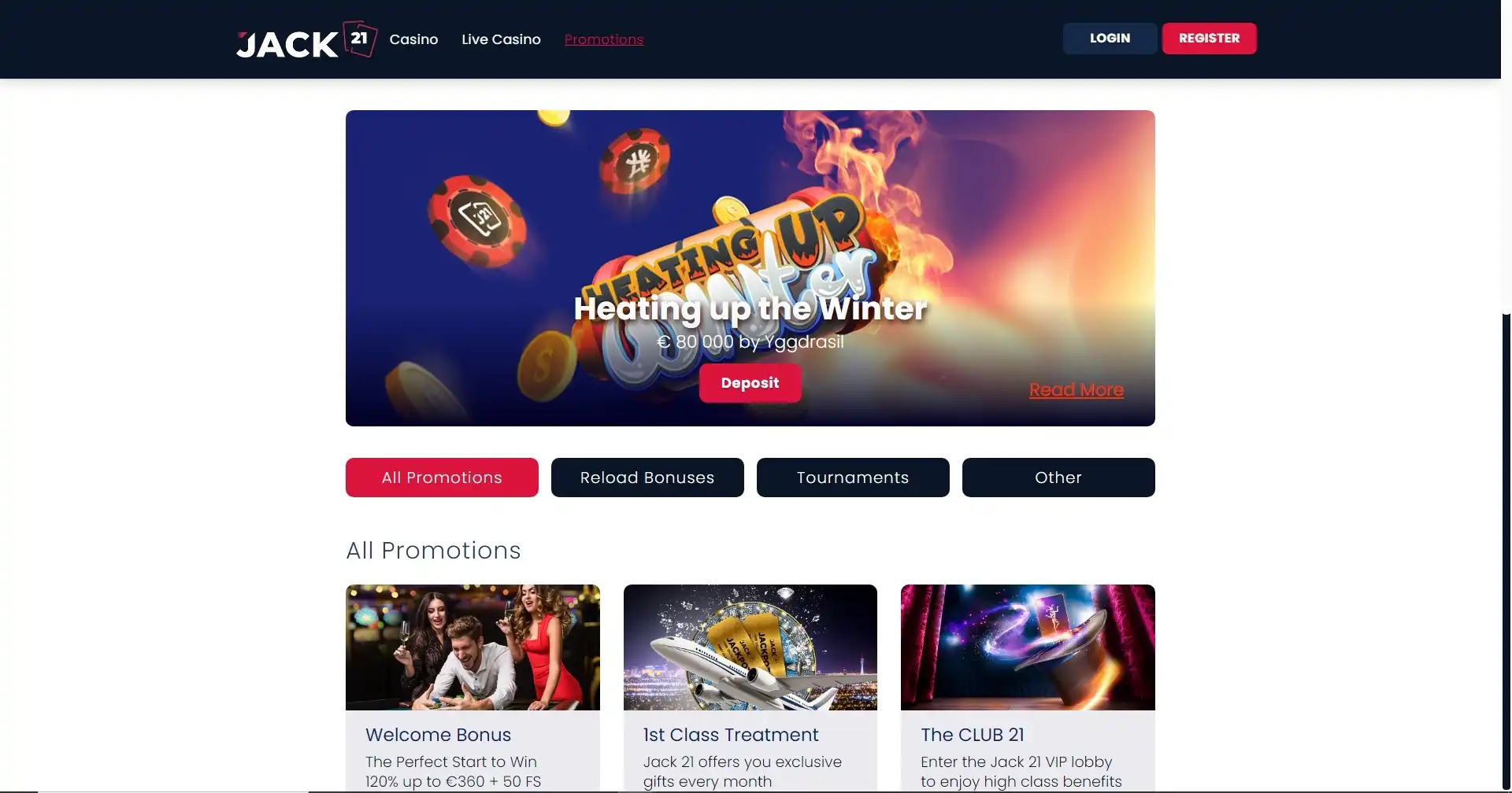 Jack 21 No Deposit Bonus
