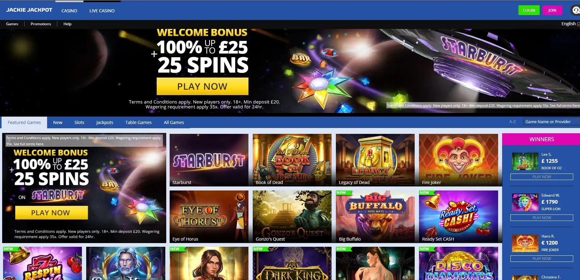 Jackie Jackpot Casino Review