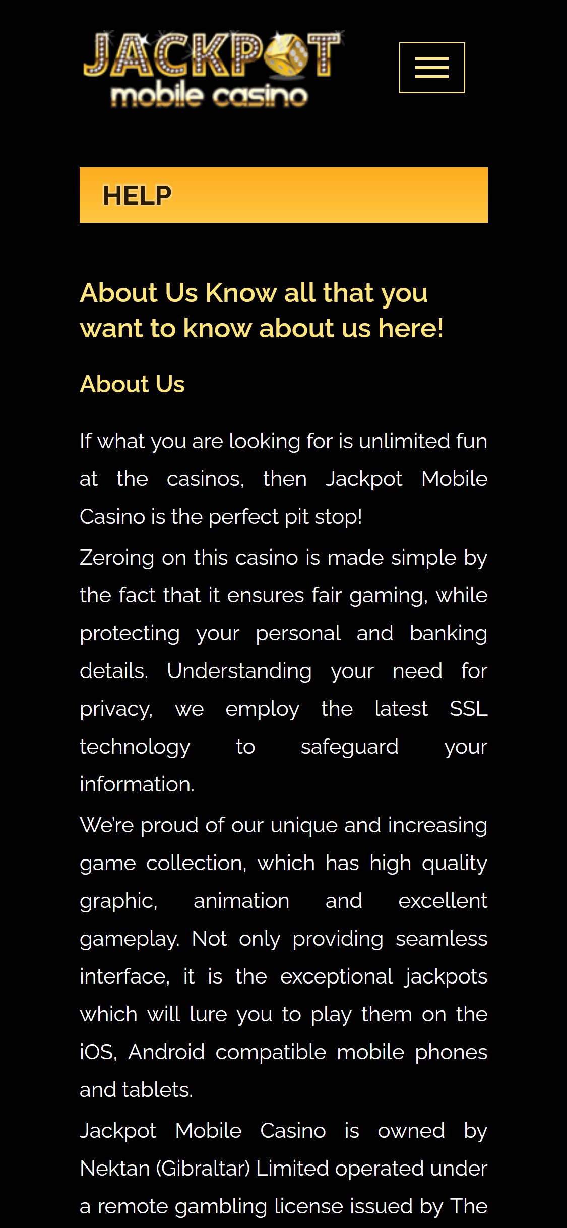 Jackpot Mobile Casino UK Mobile Support Review