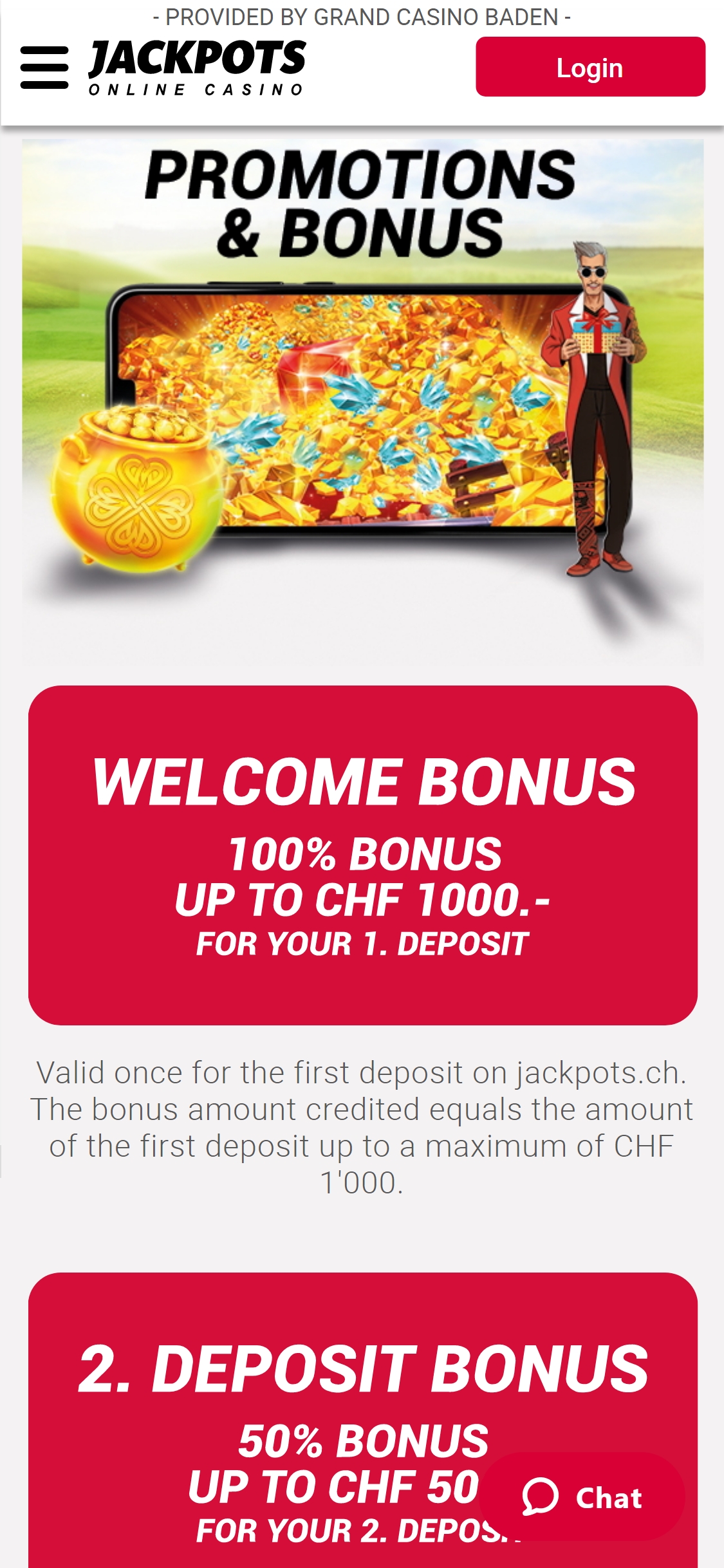 Jackpots CH Casino Mobile No Deposit Bonus Review