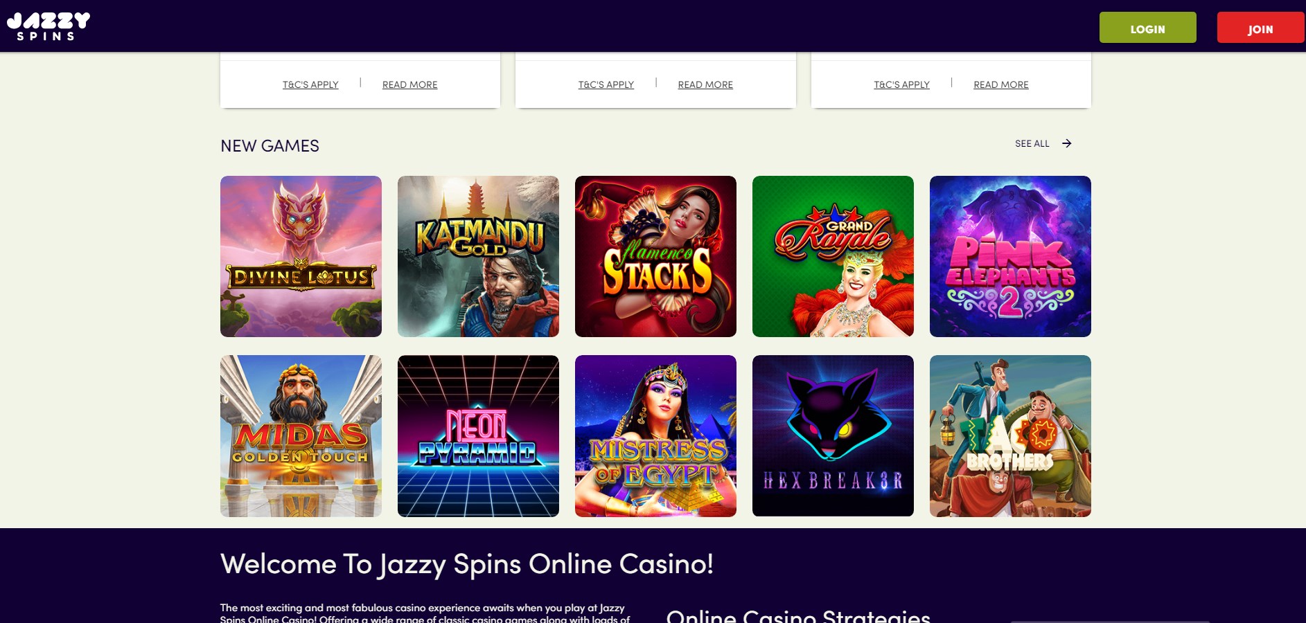 Jazzy Spins Casino Games