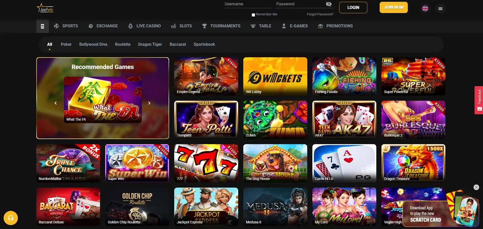 JeetWin Casino Games