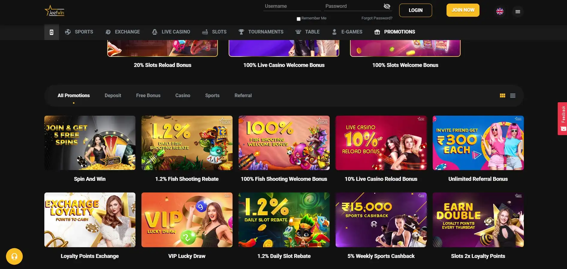 JeetWin Casino Login