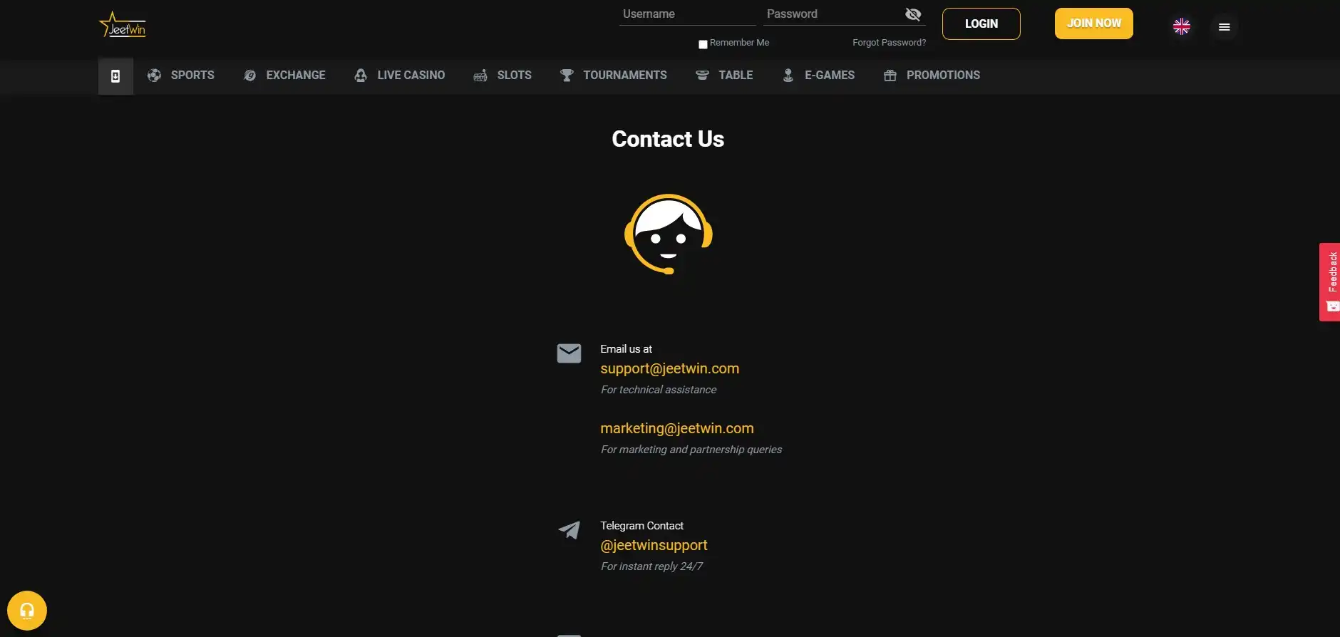 JeetWin Casino Support