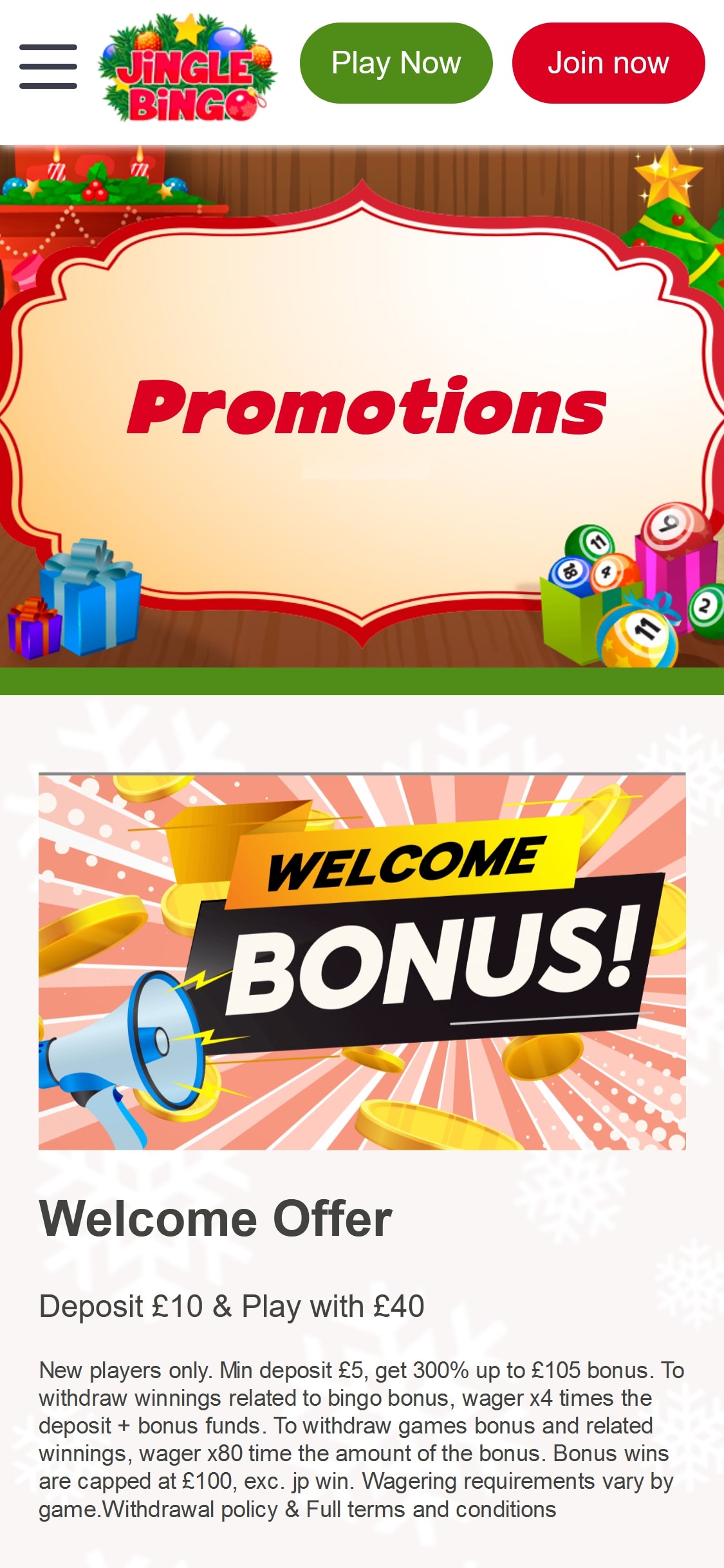 Jingle Bingo Casino Mobile No Deposit Bonus Review