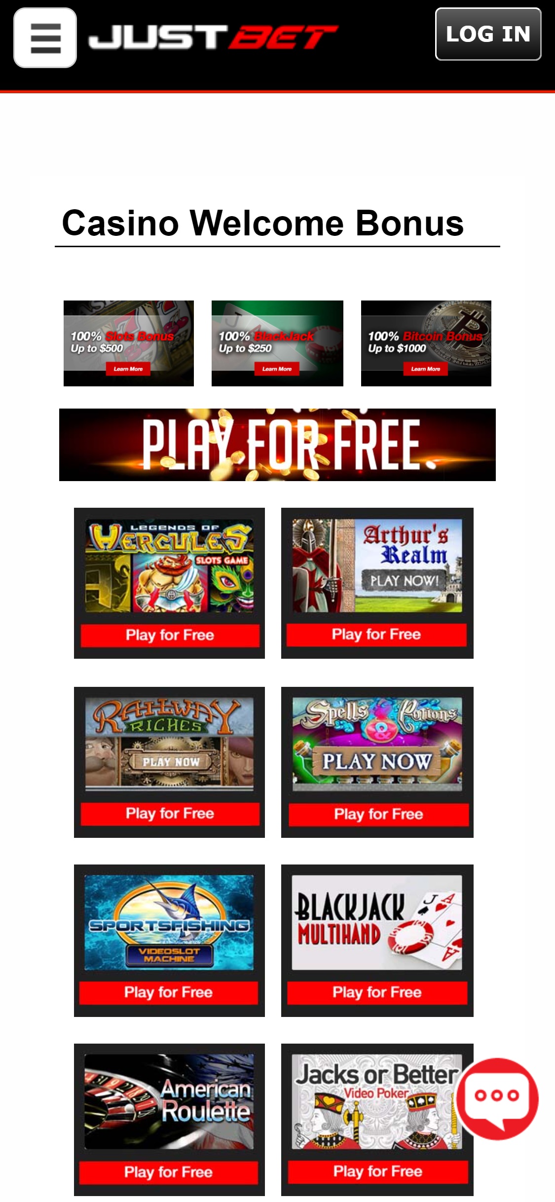 Just Bet Casino Mobile Games Review
