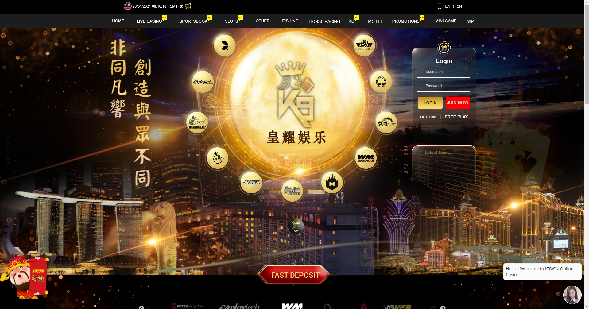 K9WIN Online Casino Login