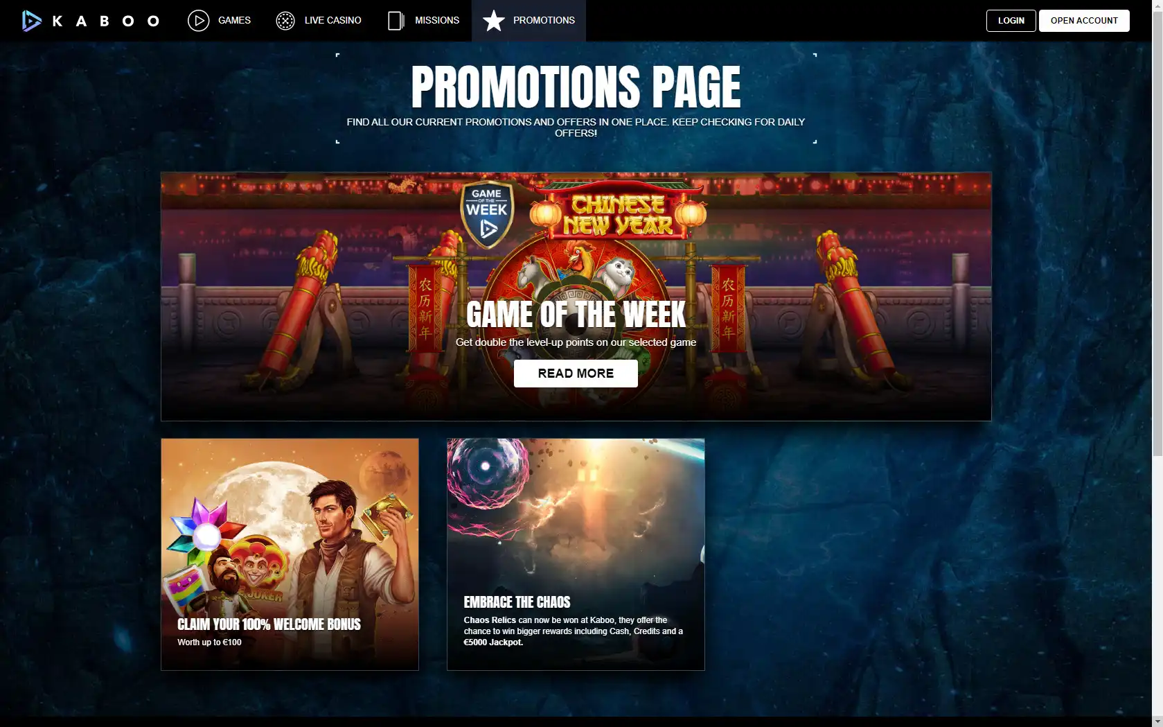 Kaboo Casino No Deposit Bonus