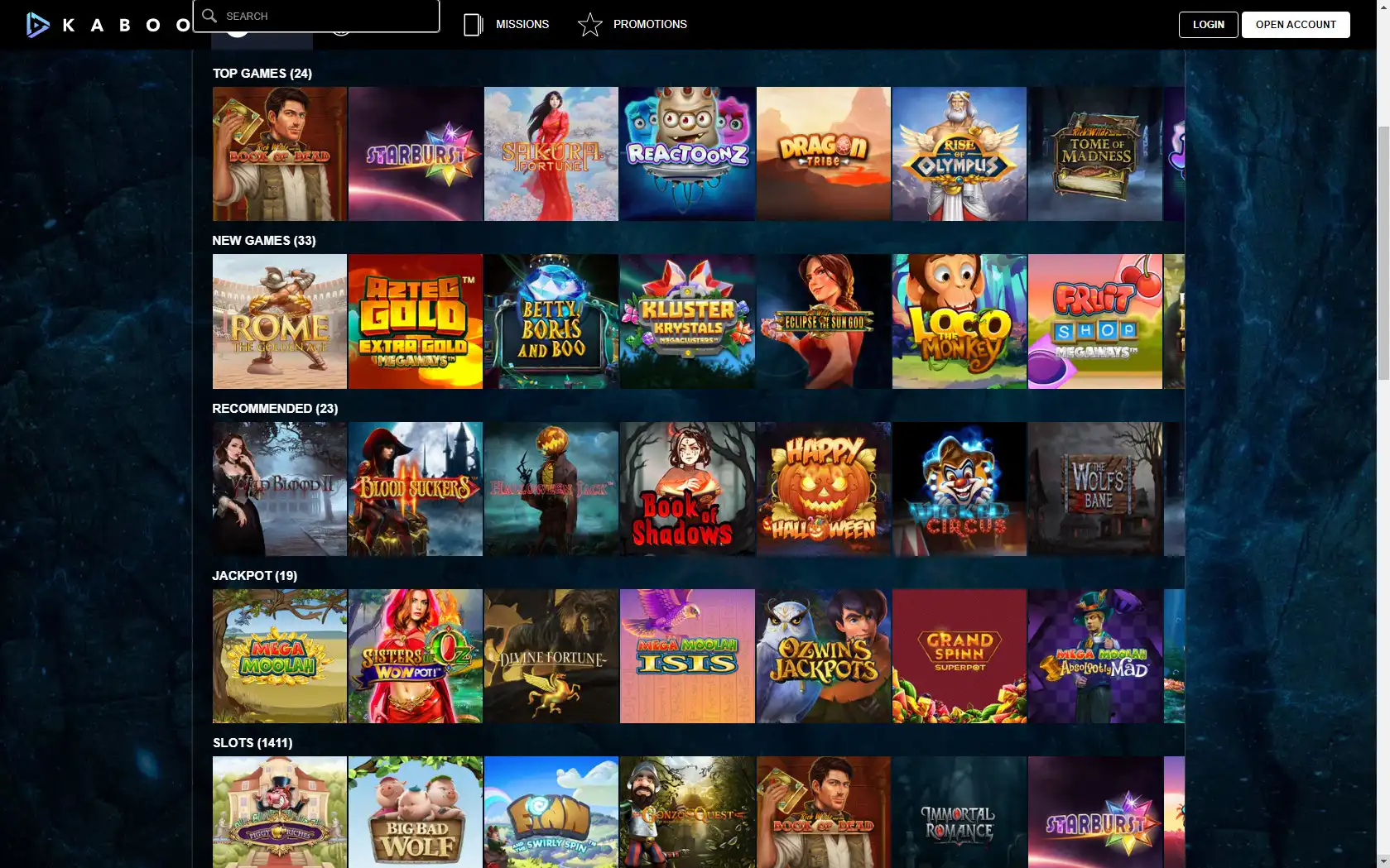 Kaboo Casino Games