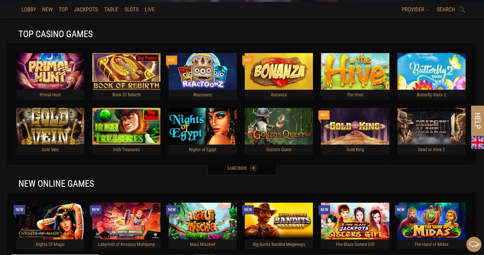 King Billy Casino Games